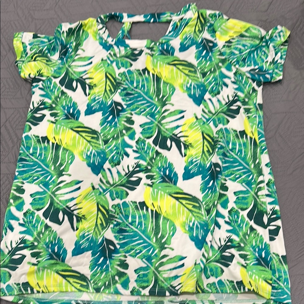 Tropical Leaf Print Shirt